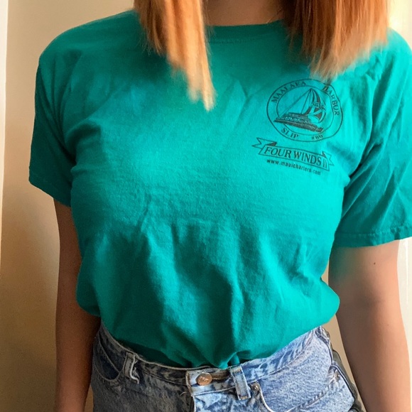 Gildan ultra cotton size L t-shirt - turquoise - Picture 3 of 7